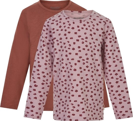 Minymo Basic 35 -T-Shirt Ls (2-Pack) - Brown - 104