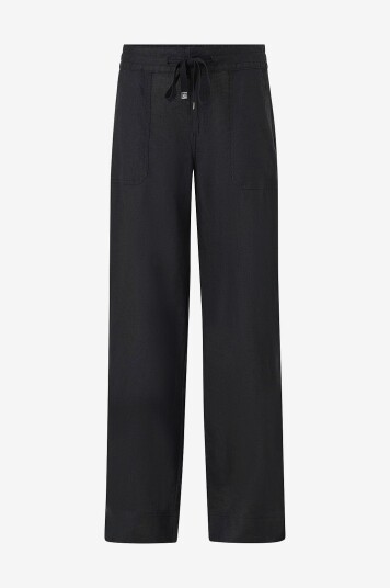 Lauren Ralph Lauren - Bukser Soft Drapey Linen Pant - Svart Lauren Ralph Lauren - Bukser Soft Drapey Linen Pant - Svart