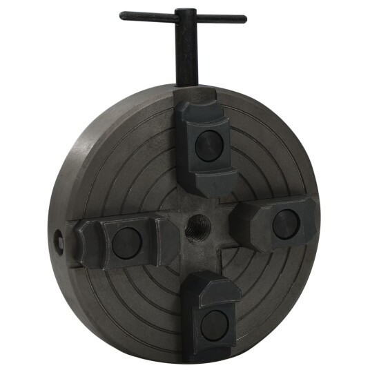 Chuck til tredreiebenk 4 bakker M18 gjenge svart 150x63 mm
