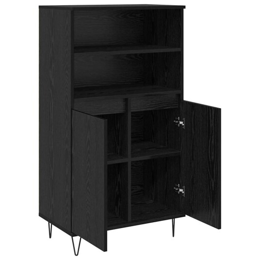 Høyskap Svart 60 x 36 x 110 cm Konstruert tre Høyskap Svart 60 x 36 x 110 cm Konstruert tre