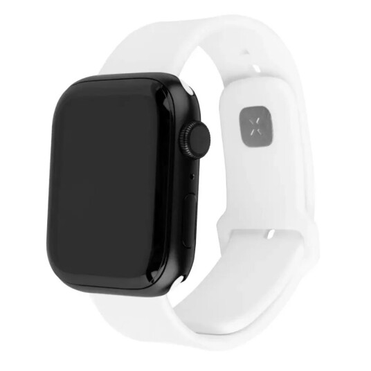 Fixed Apple Watch (38 / 40 / SE / 41mm) Sporty Silikonremsett - Hvit
