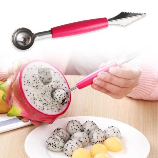 Megabilligt Spoon for Balls of Melon Fruit and Ice Cream Scoop Glassbøtte