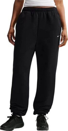 Nike Treningsbukser Studio Fleece Grå Oversized Cuffed   Svart/Seil Kvinner størrelse Large