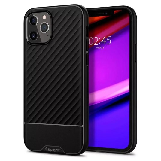 Spigen iPhone 12 / 12 Pro Spigen Core Armor Deksel - Svart