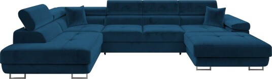 Gabina Sofa med Divan og Sjeselong 4 seter   Blå