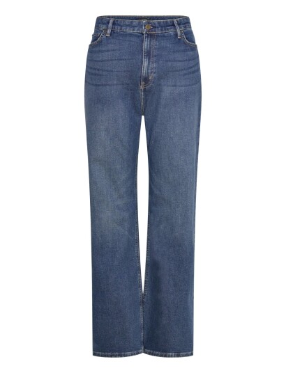 Lauren Women High Rise Straight Wide Leg Jean   Blue   50