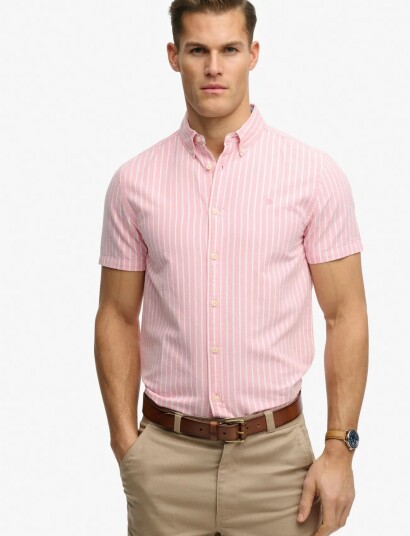 Superdry Preppy Oxford S/S Shirt Pink XXL Superdry Preppy Oxford S/S Shirt Pink XXL