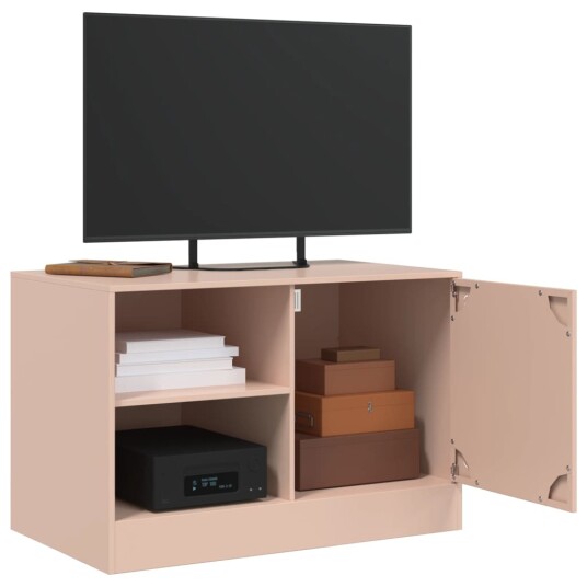  TV-benk rosa 67x39x44 cm stål