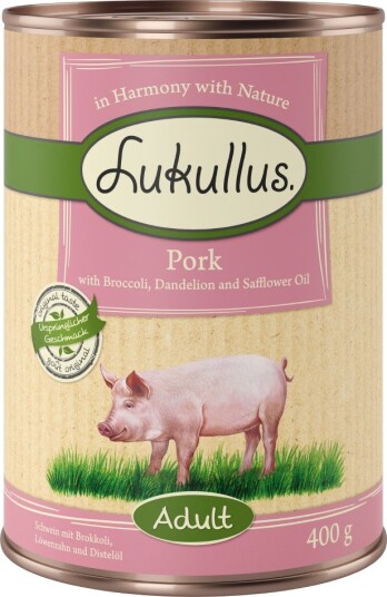 Lukullus Våtfôr Gris Med Brokkoli 12 X 400 G