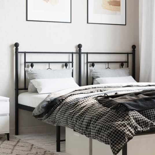 Sengegavl i metall svart 160 cm 8721012249073