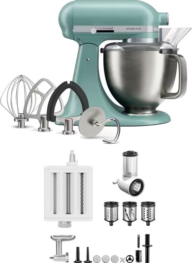 Kitchenaid Artisan Plus kjøkkenmaskin med tilbehørspakke 4,7 liter mint julep
