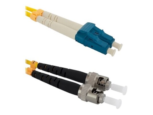 Qoltec - Koblingskabel - Lc/Upc-Enkeltmodus (Hann) Til St/Upc-Enkeltmodus (Hann) - 5 M - Fiberoptisk - Dupleks - 9 / 125 Micron - G.652D - Halogenfri - Gul