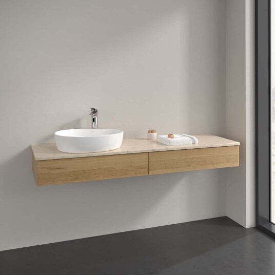 Villeroy & Boch Antao Servantskap med 2 skuffer 160x50x19 cm m/lys Eik/Crème