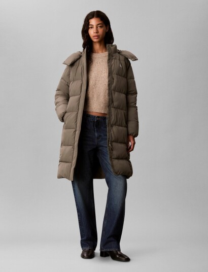 Calvin Klein Jeans Matte Mw Long Puffer Khaki green XS