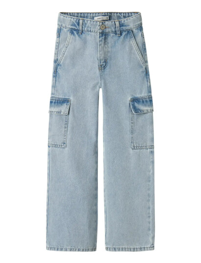 name it Nkfrose Hw Wide Cargo Jeans 6190-Bs Noos Blue 116