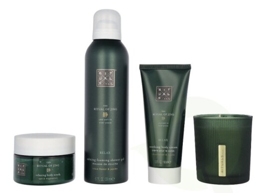 Rituals Jing Set 565 ml Body Cream 100ml Scented Candle 140ml Body Scrub 125ml Foaming Shower Gel 200ml