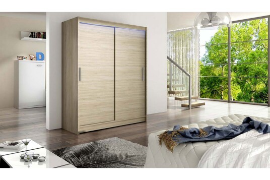 Garderobe Westa 150x58x200 cm Beige / Hvit