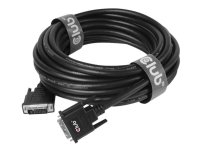 Club 3D - DVI-kabel - dobbeltlenke - DVI-D (hann) til DVI-D (hann) - 10 m - tommelskruer, gullglimtkontakter