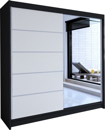 Talin Garderobe 58x180 cm - Svart/Hvit