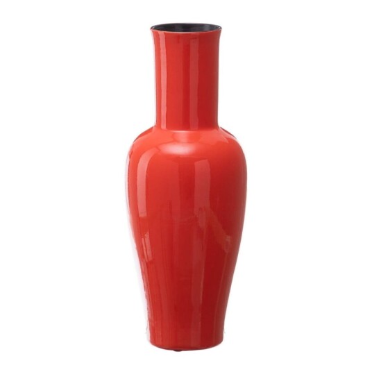 Bigbuy Home Vase 18 X 18 X 46,5 Cm Keramikk Oransje