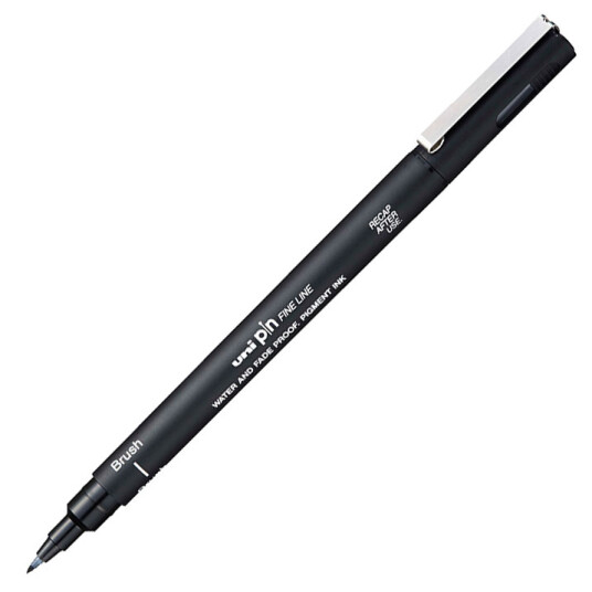 Uni Pin Brush Pen Light Grey