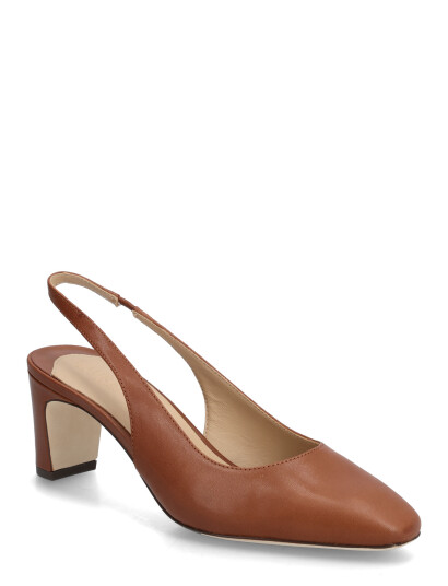 Lauren Ralph Lauren Klaire Leather Slingback Pump Brown 38