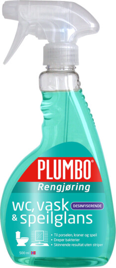 PLUMBO RENGJØRING WC/VASK OG SPEILGLANS 500ML PLUMBO RENGJØRING WC/VASK OG SPEILGLANS 500ML