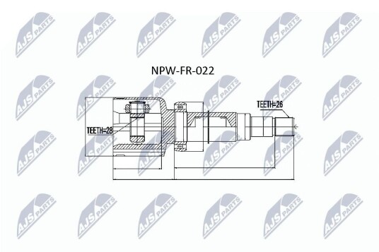 Nty Drivknute drivaksel NTY NPW FR 022