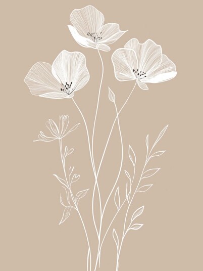 Namly Design Plakat Hvit Blomsterdesign POSTERLVFJSN
