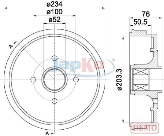 Bremsetrommel JAPKO 560409C