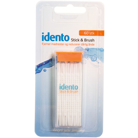 Idento Stick & Brush - Tannpirker + mellomromsbørste 60 stk. Idento Stick & Brush - Tannpirker + mellomromsbørste 60 stk.