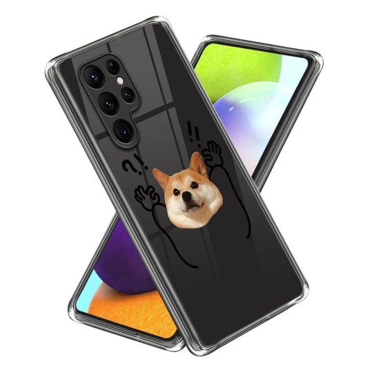 INCOVER Samsung Galaxy S23 Ultra Plast Gjennomsiktig Deksel m. Motiv - Overgi Hund