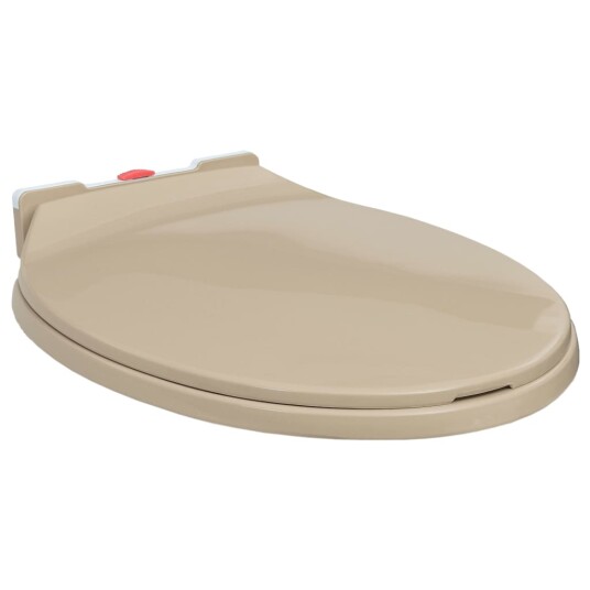 vidaXL Toalettsete myktlukkende med hurtigutløsing beige oval