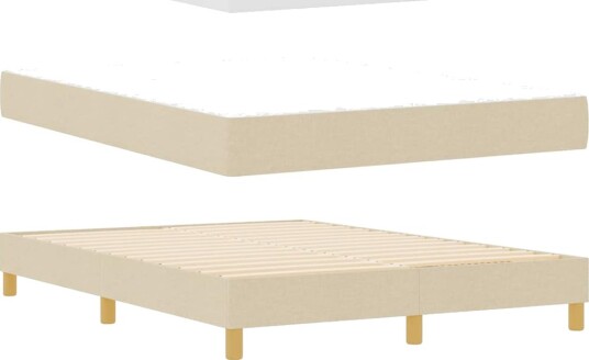 Box Spring Seng med madrass Krem 140x190 cm Stoff Box Spring Seng med madrass Krem 140x190 cm Stoff