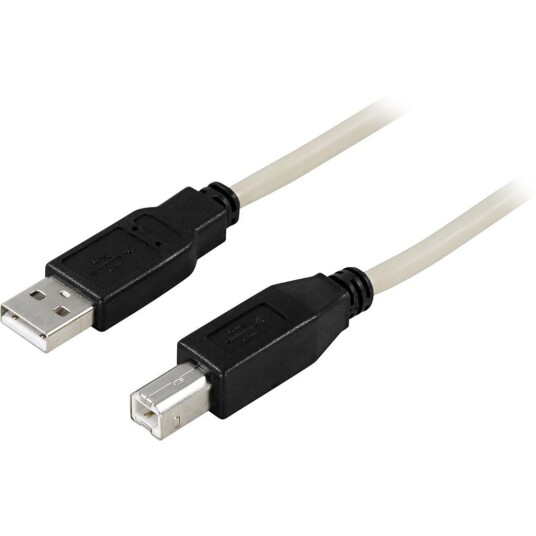Deltaco 0.5m USB 2.0-kabel Type A til Type B 4-pin