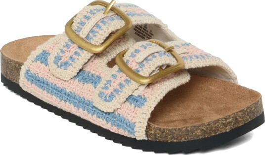 Mango Crochet Buckle Sandals   Cream   35