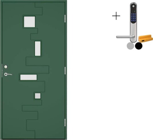 Ytterdør Swedoor Advance-Line Statement Flow med Yale Doorman Classic Home