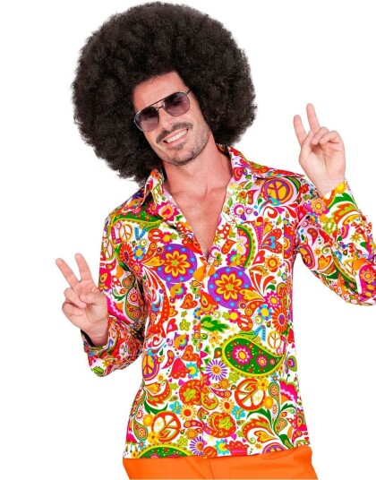 60"s Blomstrete Hippie Kostymeskjorte til Herre 60"s Blomstrete Hippie Kostymeskjorte til Herre