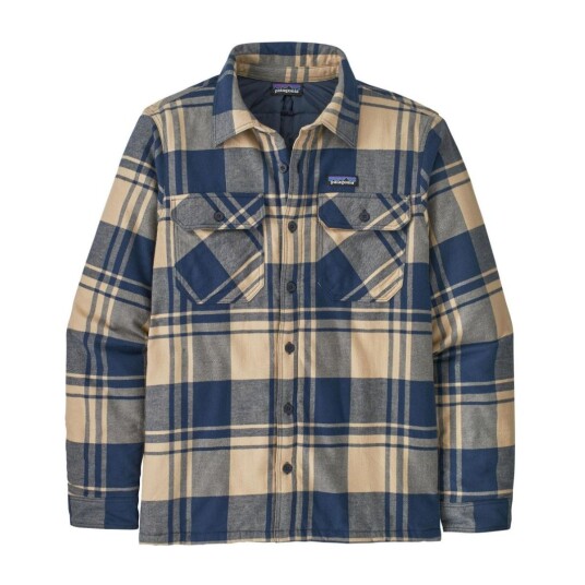 Patagonia  M´S Insulated Organic Cotton Mw Fjord Flannel Shir Herre, Lotn Live Oak: Oar Tan, M