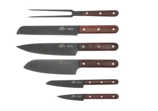 Lion Sabatier Phenix Knivsett Sort/Tre - 6 deler. Kommer våren -23.