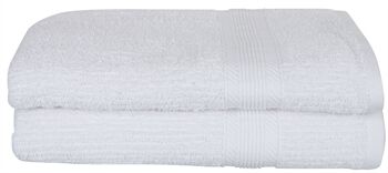 Borg Living Badehåndklær - 2 stk. 70x140 cm - Hvit - 100% bomull - Borg Living