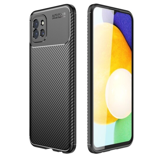 INCOVER Samsung Galaxy A03 Karbonfiber Fleksibelt Plastdeksel - Svart