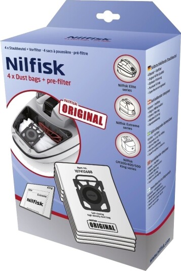 Nilfisk støvsugerposer 107412688 til Elite, Extreme, King series(4-pk)