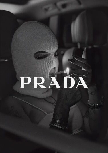 Prada Svart og Hvitt Plakat