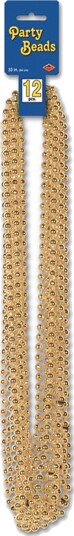 360 Degrees Party Beads Gullfargede 12-pakning 50570-GD