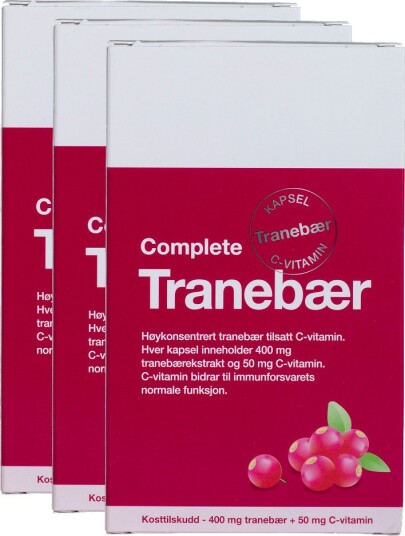 Complete Tranebær & C-vitamin kapsler x3 3 x 60 stk.