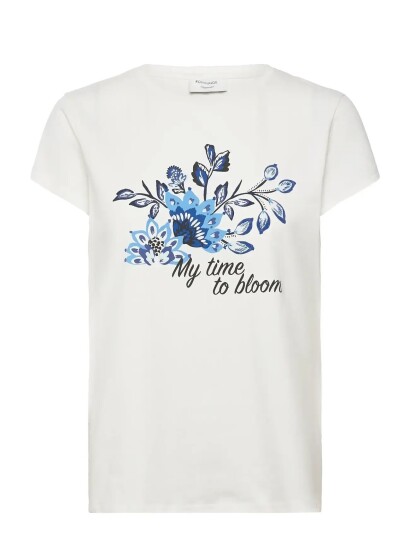 Rosemunde Rwnatali Print Capsleeve T Shirt White L