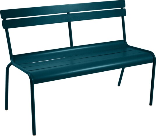 Fermob - Luxembourg Bench With Backrest Acapulco Blue 21 - Hagebenker - Frédéric Sofia - Blå - Metall