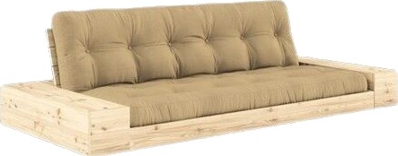 Karup Design Base Sovesofa Med Sideboks Klarlakkert Furu/758 Beige
