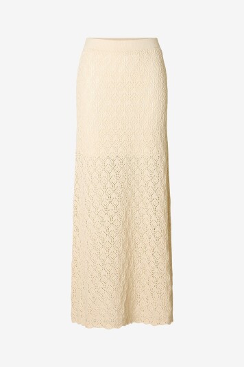 Selected FEMME - Skjørt slfNiva HW Knit - Beige